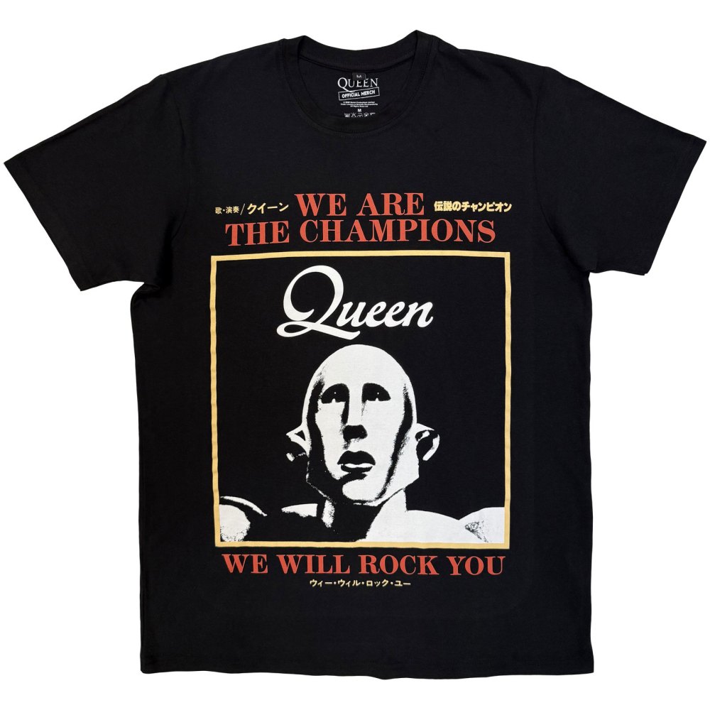 Queen - We Are The Champions Mens Tshirt - Black